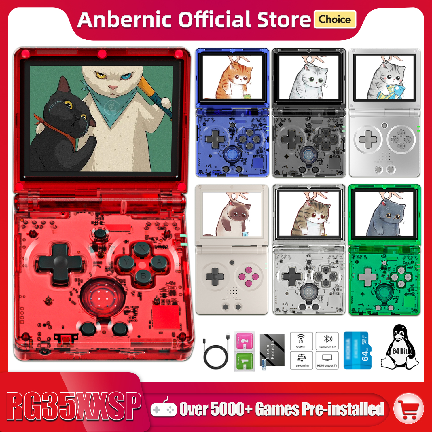 Retro Gaming Upscaler - ANBERNIC NEW RG35XXSP Flip Handheld Game
