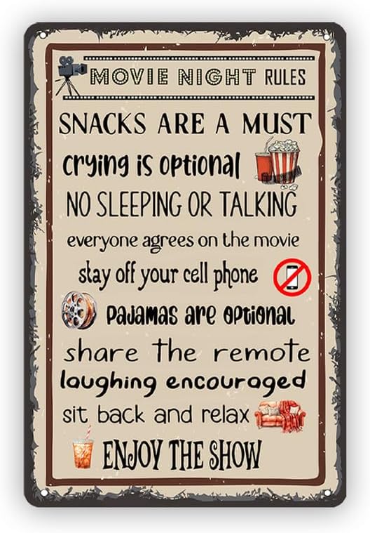 Retro Gaming Us - Movin Night Rules Metal Sign Retro