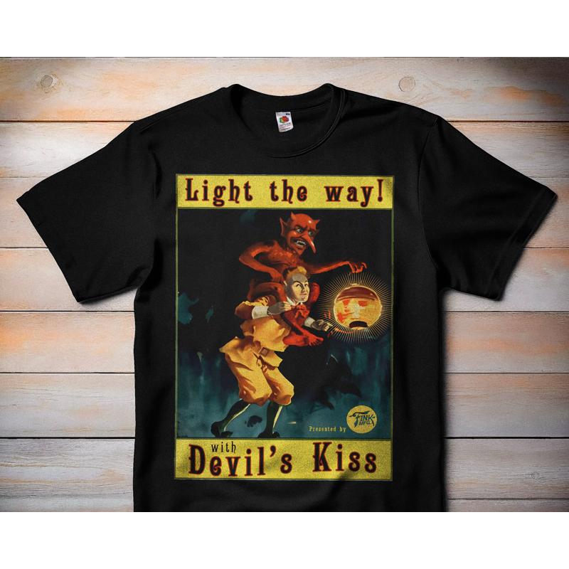 Retro Gaming T Shirt - Light the Way with Devil's Kiss
