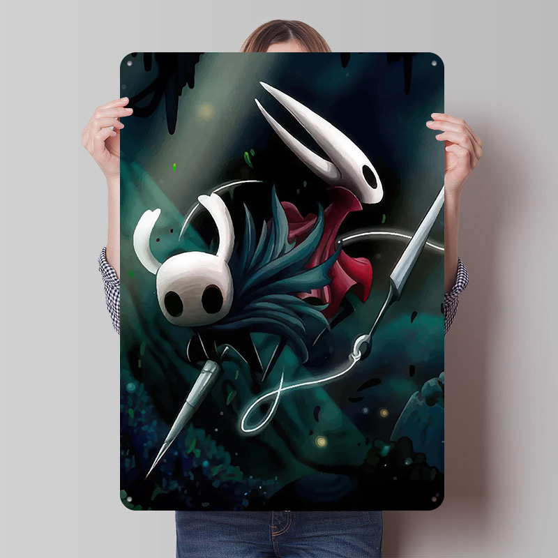 Retro Knight Gaming - Hollow Knight and Hornet Illustration Poster