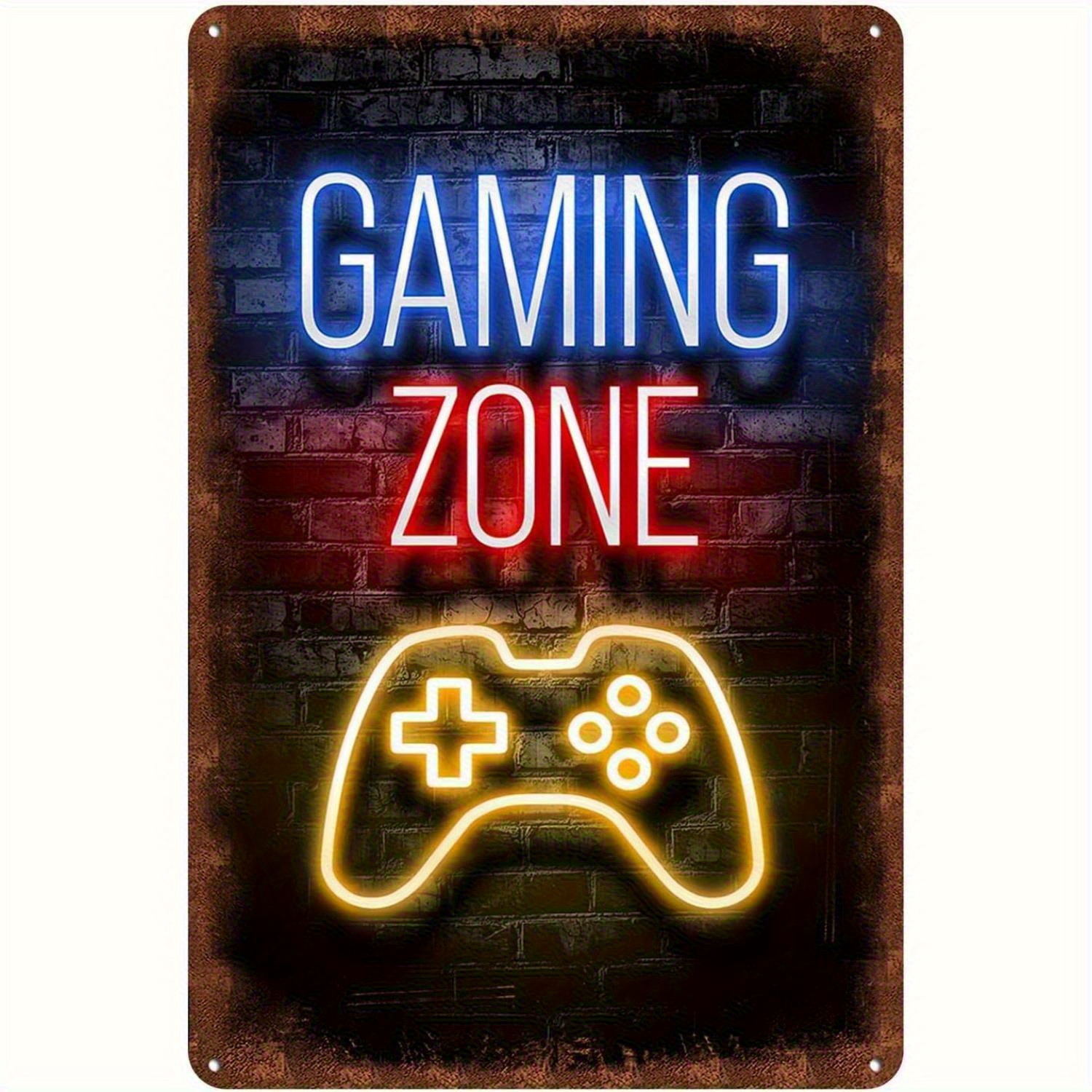 Retro Gaming Us - Vintage Gaming Zone Metal Tin Sign