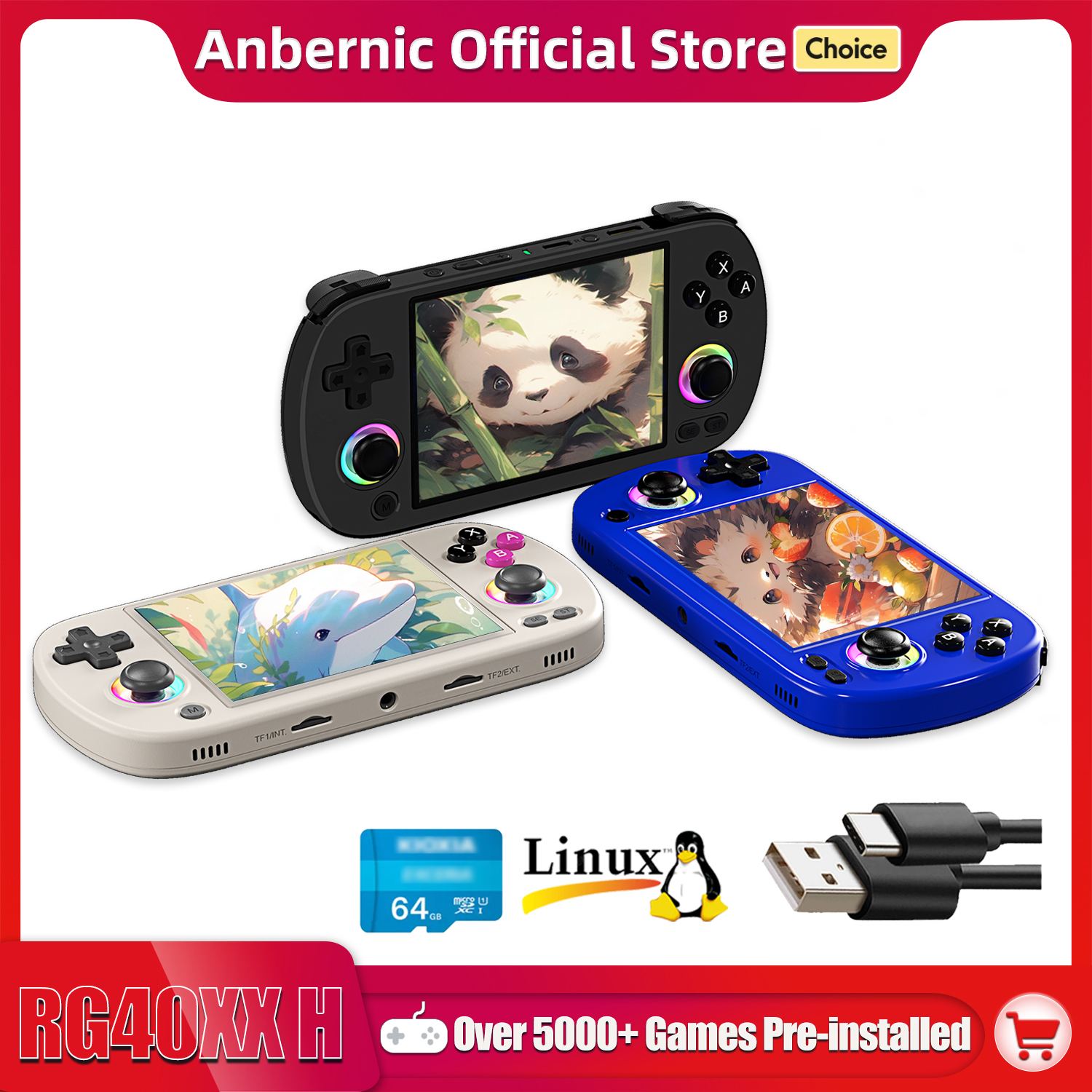 Retro Gaming Upscaler - ANBERNIC RG40XX H Handheld Game Console