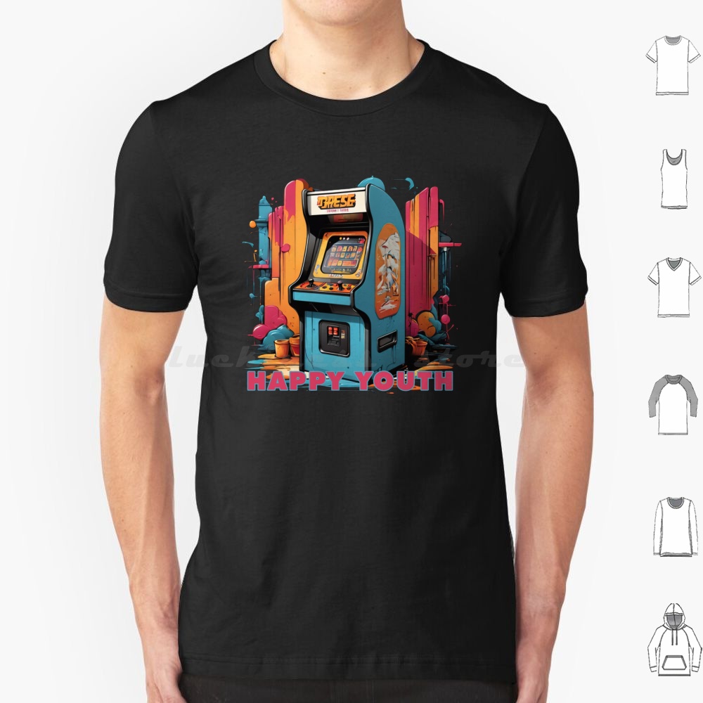 Retro Gaming T Shirt - Happy Youth-Arcade T Shirt Men Women
