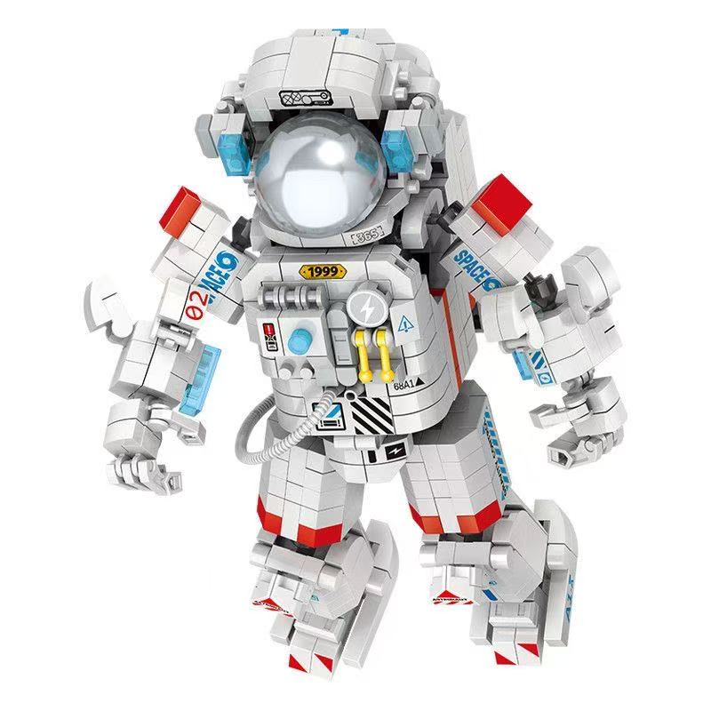 Retro Gaming Lego - Space Aviation Astronaut Sunflower Bouquet Model