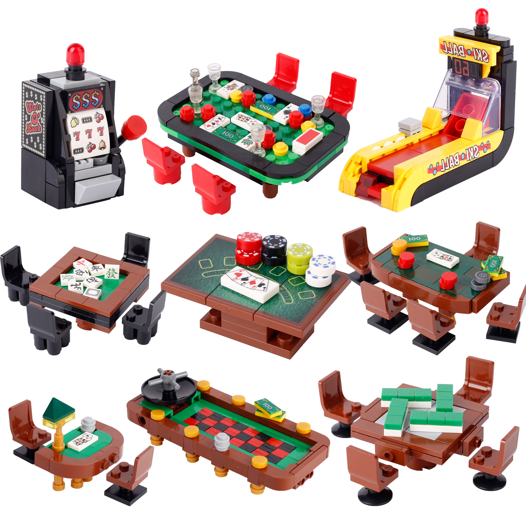 Retro Gaming Lego - MOC City Poker Table Building Blocks