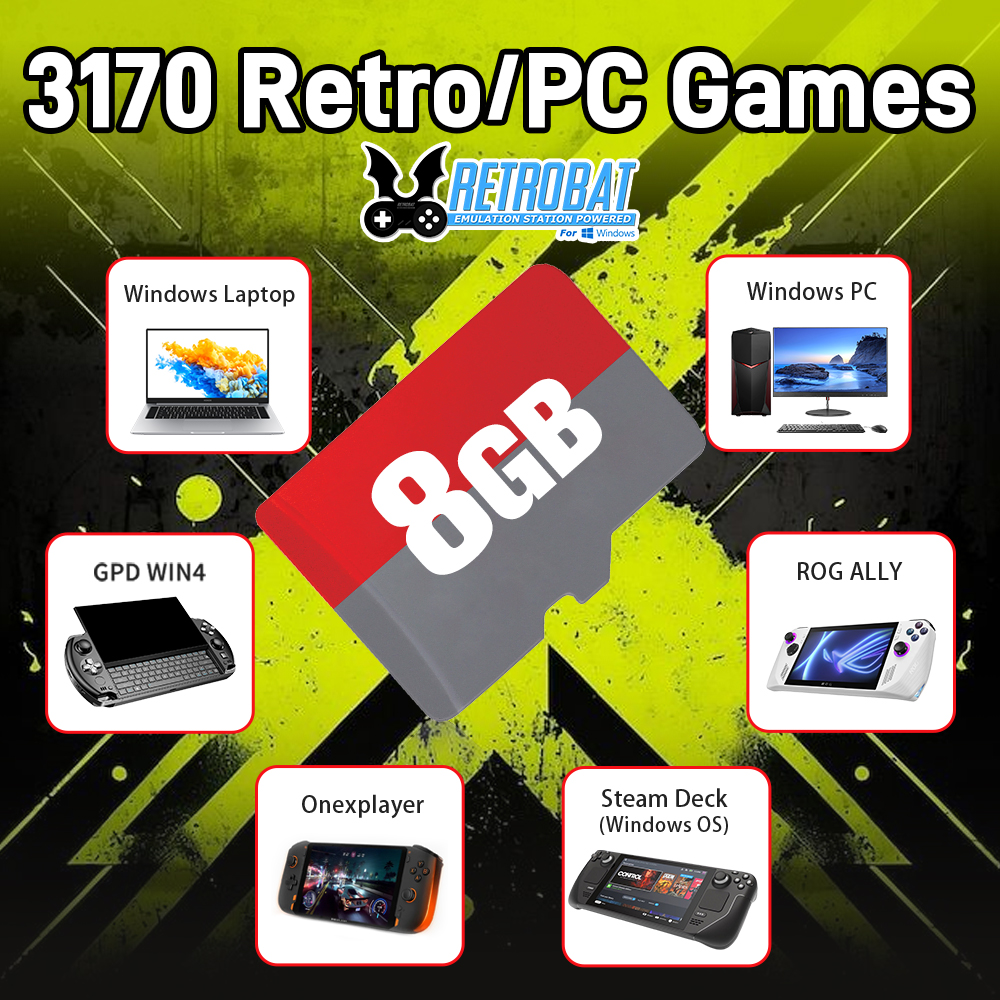 Retro Gaming Os - 8GB Game TF Card with 3170