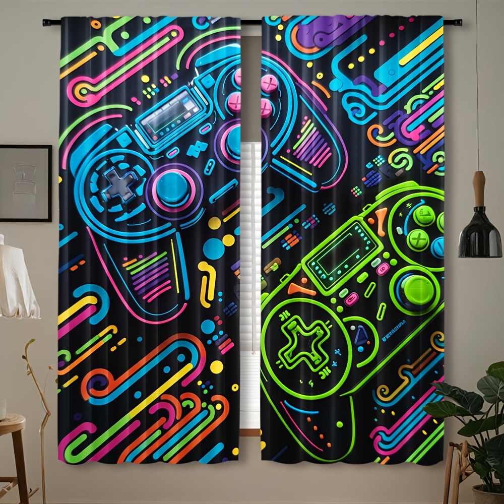 Neon Game Controller Curtains  - Retro Gaming Cafe บทวิจารณ์และราคา