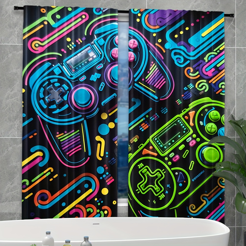 Neon Game Controller Curtains  - Retro Gaming Cafe บทวิจารณ์และราคา