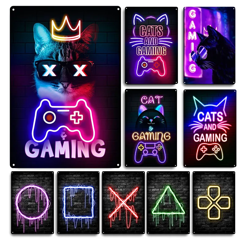 Gaming Cat Metal Sign Savage G - Retro Gaming Cafe บทวิจารณ์และราคา