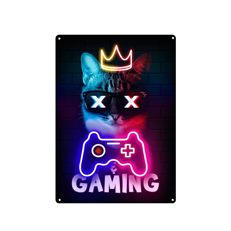 Gaming Cat Metal Sign Savage G - Retro Gaming Cafe บทวิจารณ์และราคา