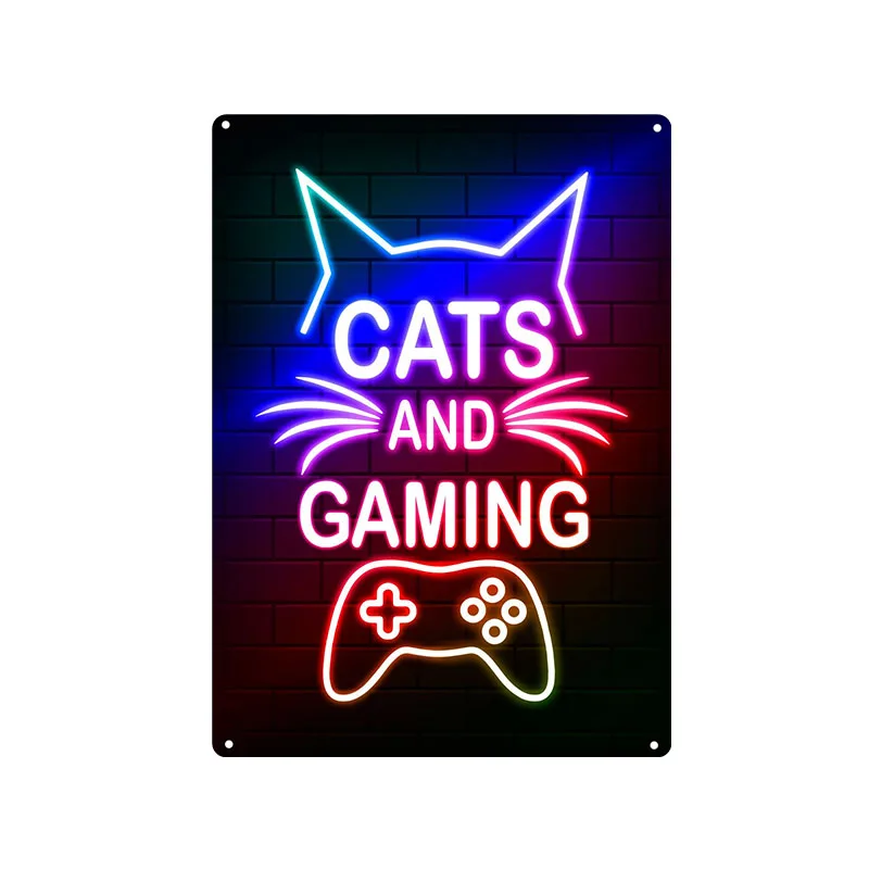 Gaming Cat Metal Sign Savage G - Retro Gaming Cafe บทวิจารณ์และราคา