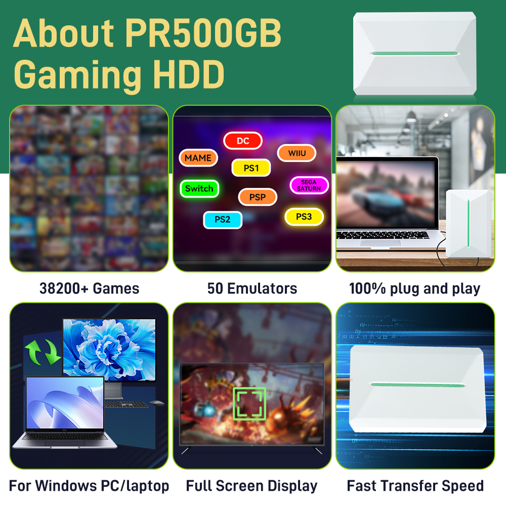 PR500GB Gaming HDD with 38200+ - Retro Gaming Emulator Pc บทวิจารณ์และราคา