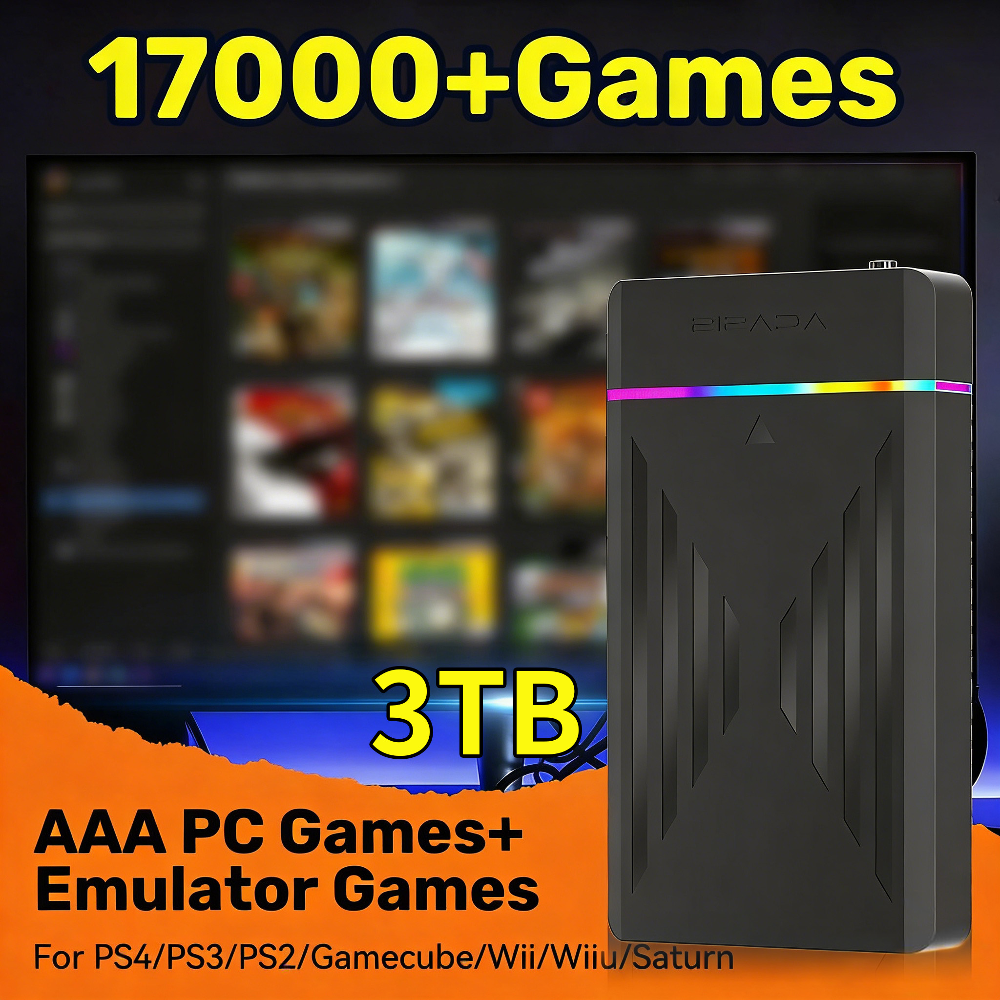 Portable 3TB Gaming HDD Video  - Retro Gaming Play Zone บทวิจารณ์และราคา