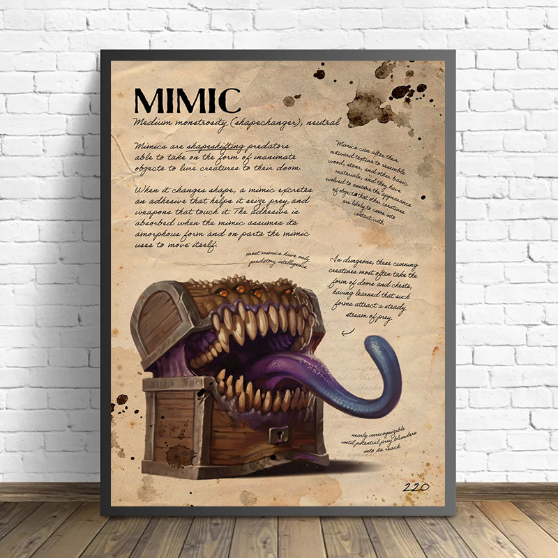 1Pc Frameless Retro D&D Monste - Retro Gaming Us บทวิจารณ์และราคา