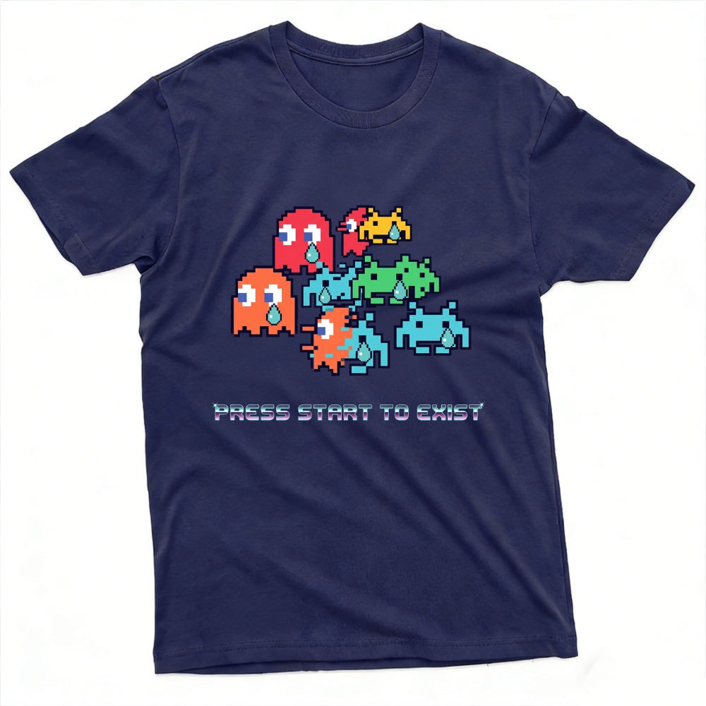 Press Start To Exist Funny Ret - Retro Gaming Meme บทวิจารณ์และราคา