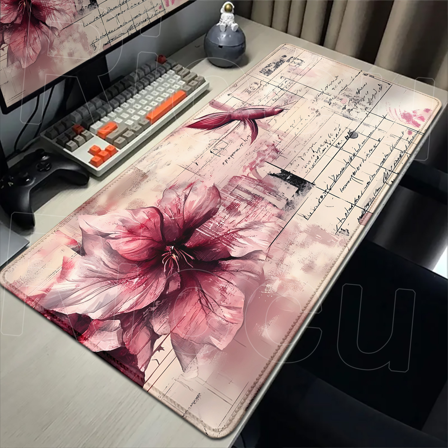Retro Flower Desk Mat Pc Gamin - Retro Gaming Desk Setup บทวิจารณ์และราคา