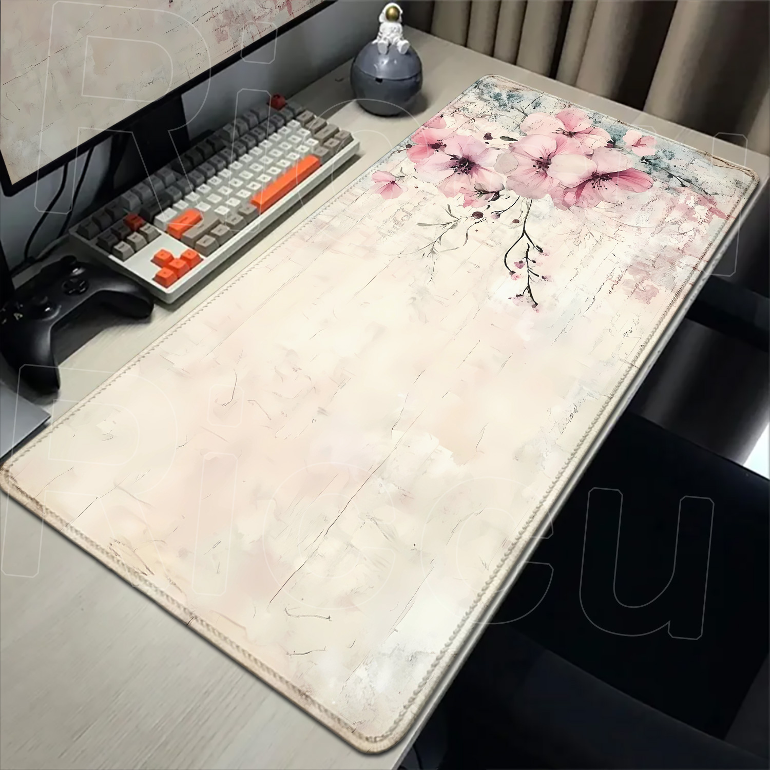 Retro Flower Desk Mat Pc Gamin - Retro Gaming Desk Setup บทวิจารณ์และราคา