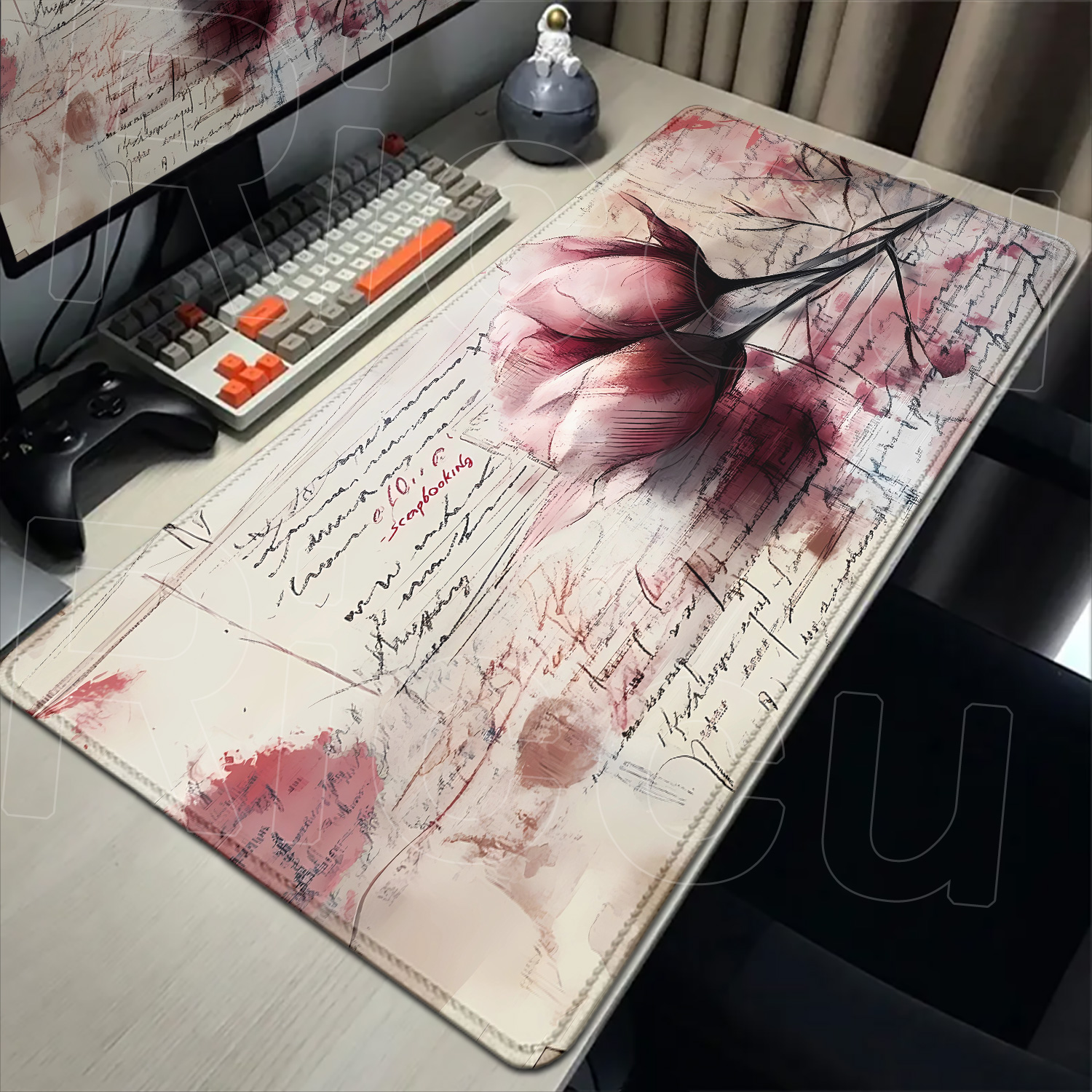 Retro Flower Desk Mat Pc Gamin - Retro Gaming Desk Setup บทวิจารณ์และราคา