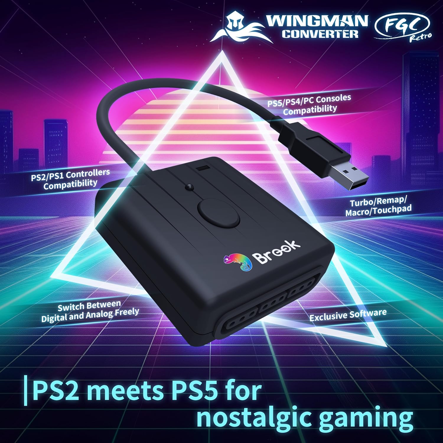 Brook Wingman FGC Retro PS 1/P - Retro Gaming Game Stick บทวิจารณ์และราคา