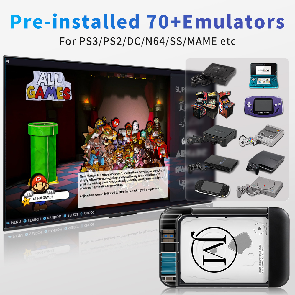 RETROBAT Portable 500G Gaming  - Retro Gaming Emulator Pc บทวิจารณ์และราคา