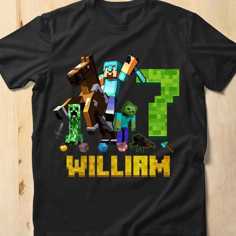 Retro 70s Custom MineC Birthda - Retro Gaming T Shirt บทวิจารณ์และราคา