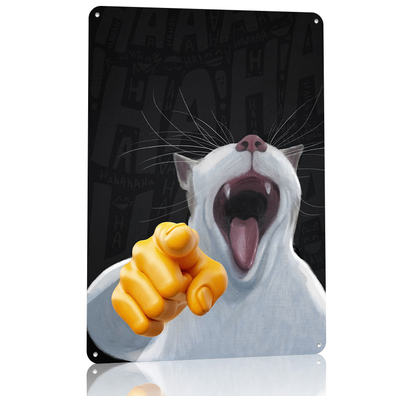 Laughing Pointing Cat Meme Tin - Retro Gaming Meme บทวิจารณ์และราคา
