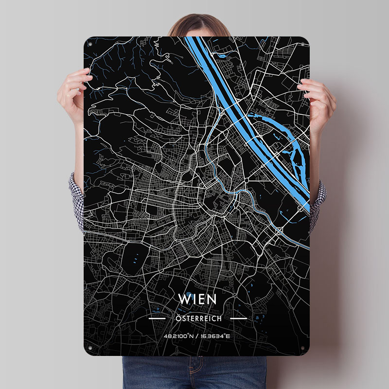 Vienna Night Map Printed Poste - Retro Gaming Vienna บทวิจารณ์และราคา