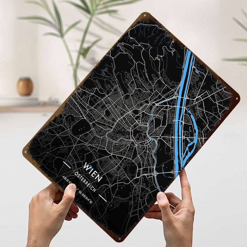 Vienna Night Map Printed Poste - Retro Gaming Vienna บทวิจารณ์และราคา