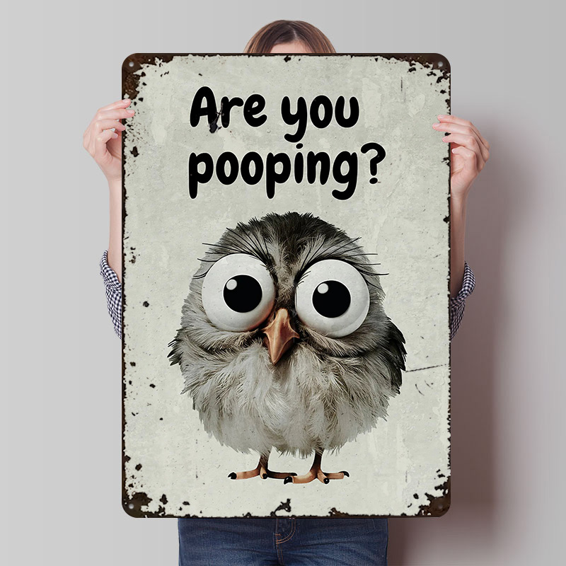 Funny Owl Bathroom Meme Poster - Retro Gaming Meme บทวิจารณ์และราคา