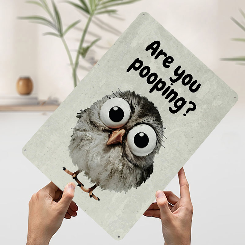 Funny Owl Bathroom Meme Poster - Retro Gaming Meme บทวิจารณ์และราคา