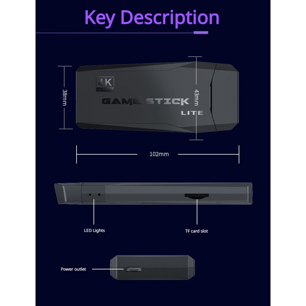 Portable 4K Retro Game Stick C - Retro Gaming Upscaler บทวิจารณ์และราคา