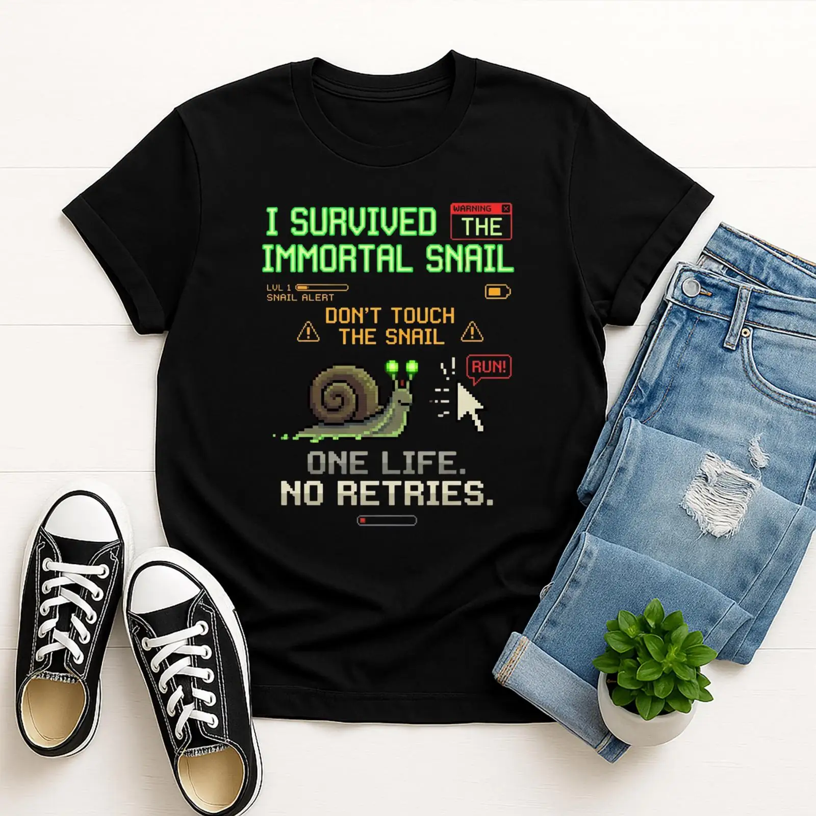 Funny Snail Meme T Shirt Retro - Retro Gaming Meme บทวิจารณ์และราคา