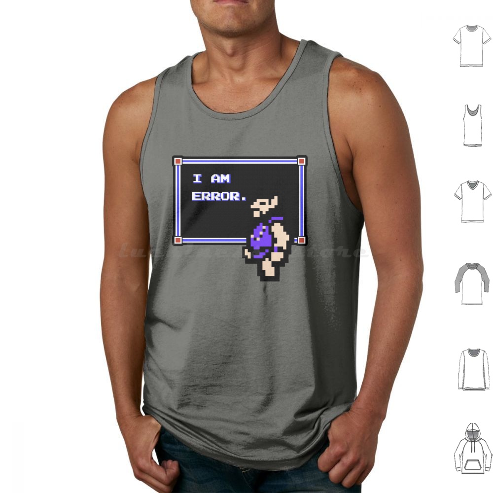 I Am Error Tank Tops Print Cot - Retro Gaming Meme บทวิจารณ์และราคา
