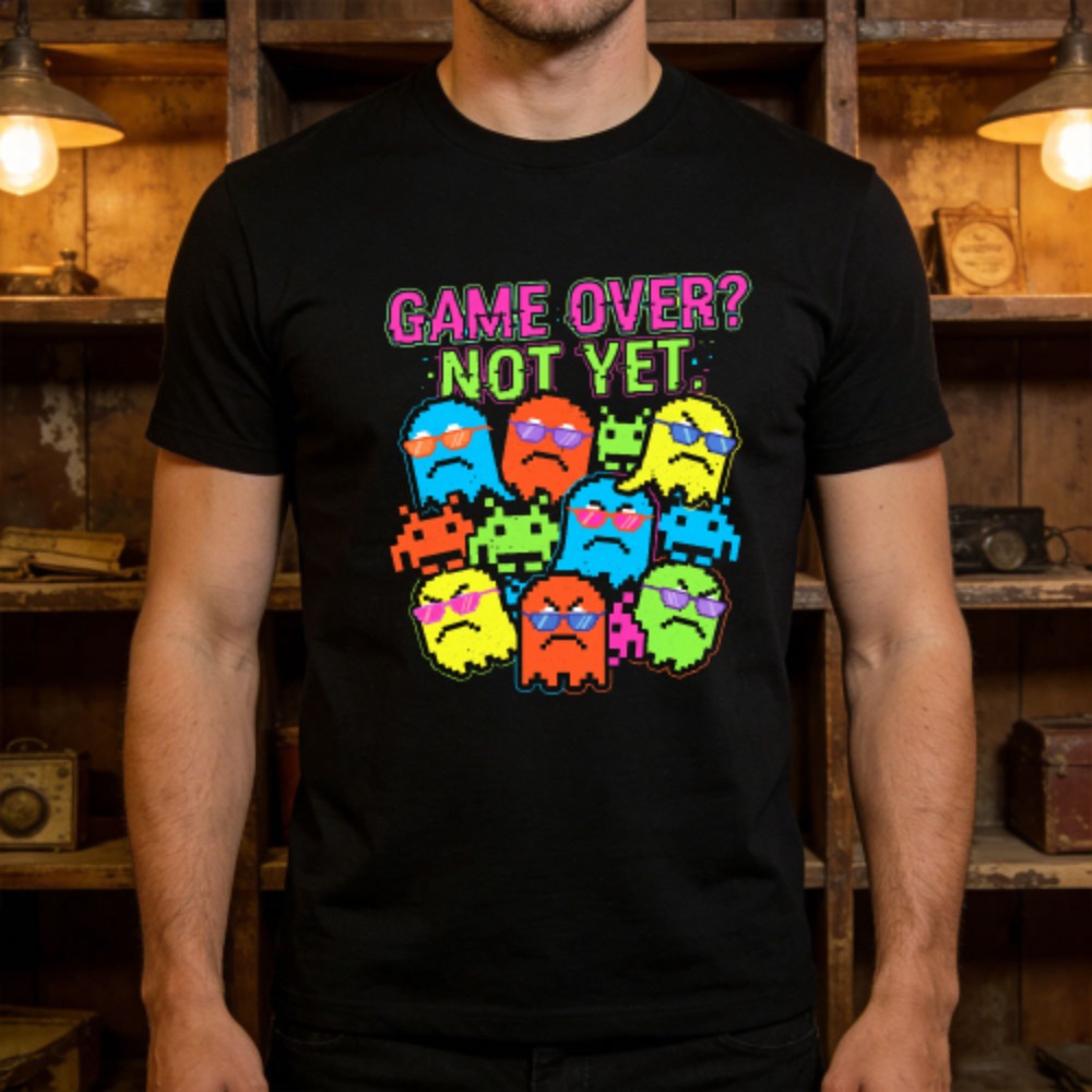 Game Over Not Yet Funny Retro  - Retro Gaming Meme บทวิจารณ์และราคา