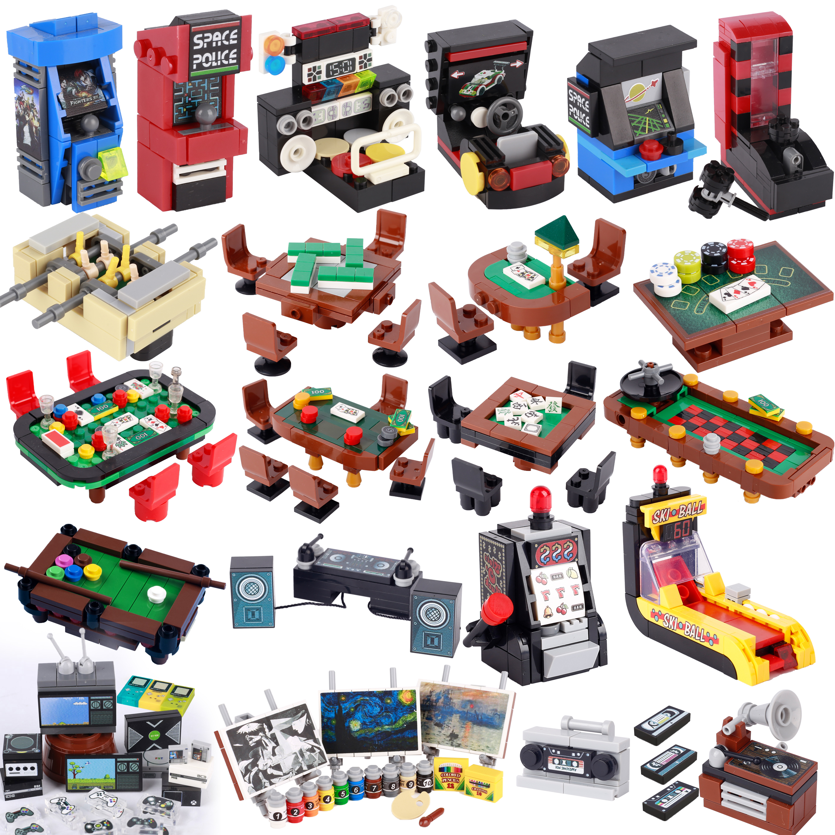 MOC City Poker Table Building  - Retro Gaming Lego บทวิจารณ์และราคา