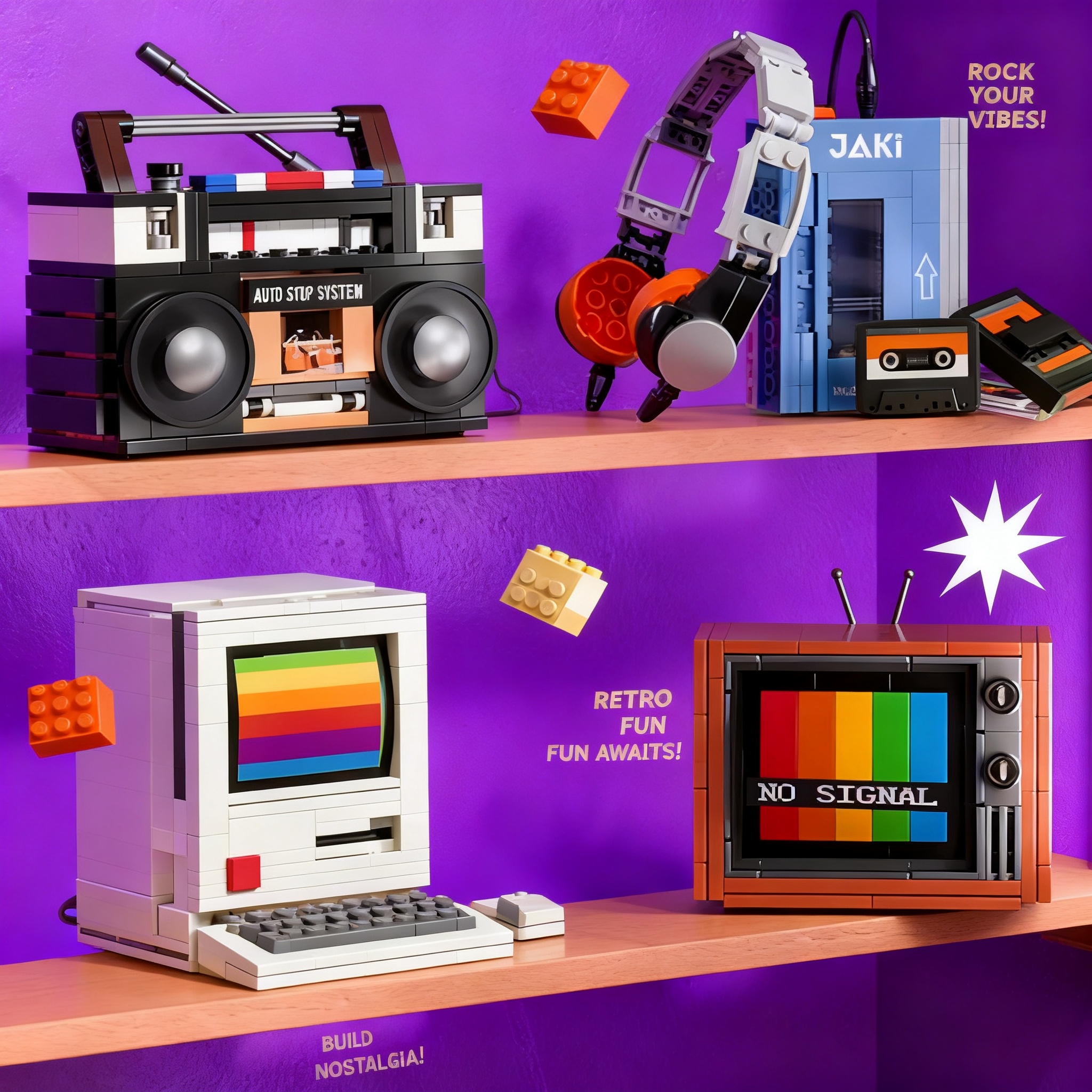 Retro DIY Building Blocks TV R - Retro Gaming Us บทวิจารณ์และราคา