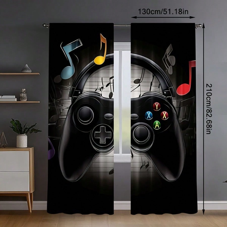 2pcs Retro Gaming Room Curtain - Retro Gaming Cafe บทวิจารณ์และราคา