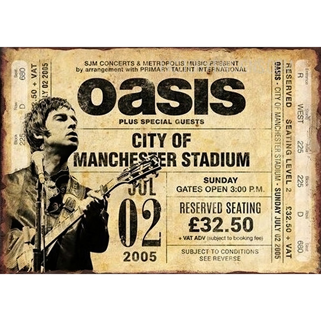 Oasis Band Metal Plaque Tin Wa - Retro Gaming Cafe บทวิจารณ์และราคา