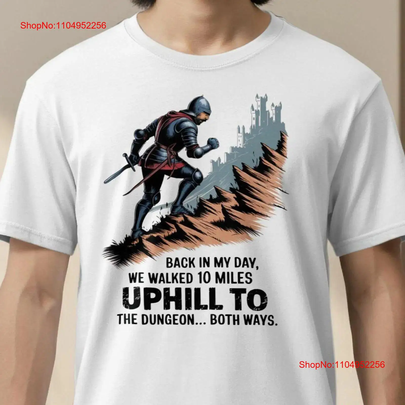 Funny Knight T Shirt Uphill Du - Retro Knight Gaming บทวิจารณ์และราคา