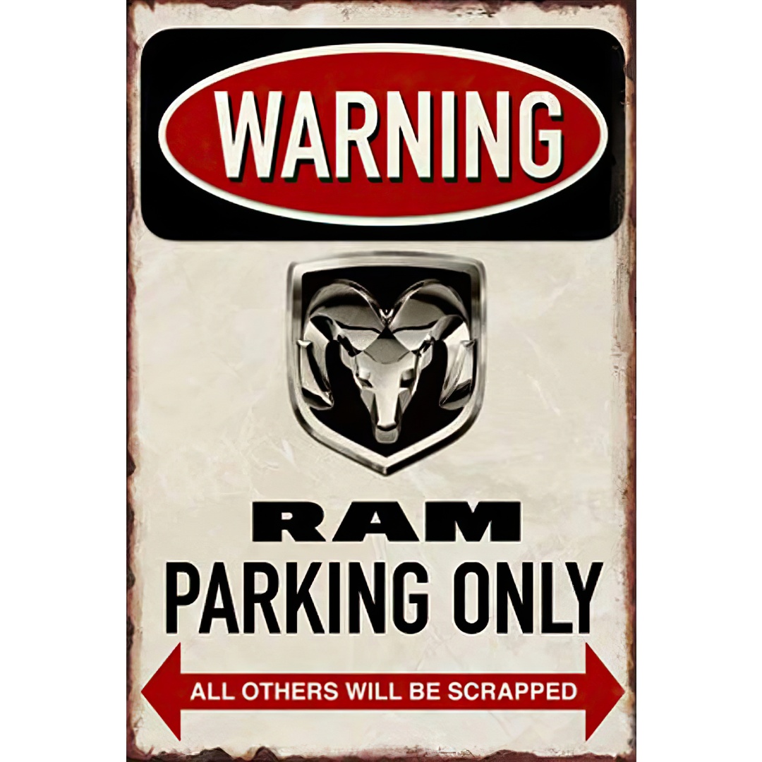 Warning Ram Parking Only Metal - Retro Gaming Cafe บทวิจารณ์และราคา