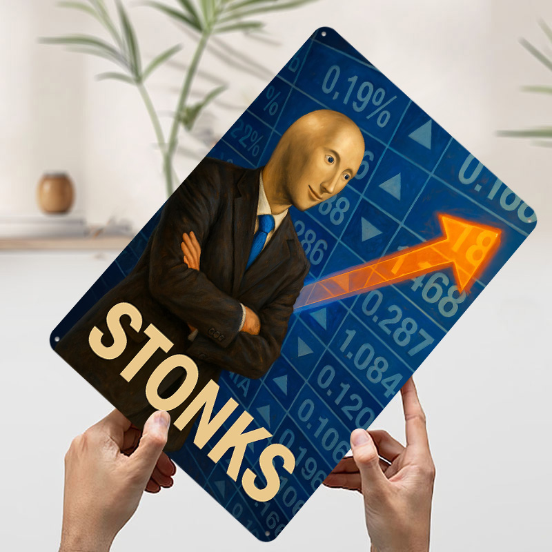 Stonks Meme Man Poster Customi - Retro Gaming Meme บทวิจารณ์และราคา