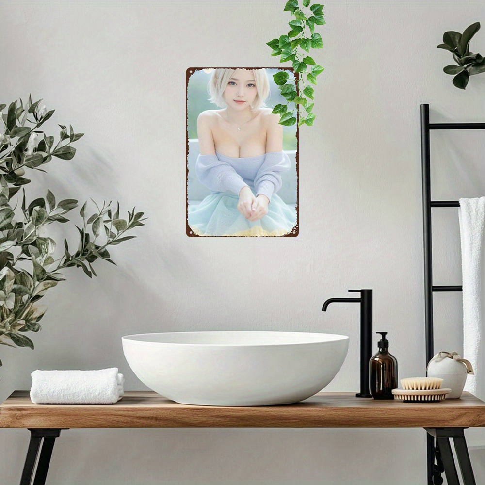 Anime Girl Aluminum Metal Sign - Retro Gaming Cafe บทวิจารณ์และราคา