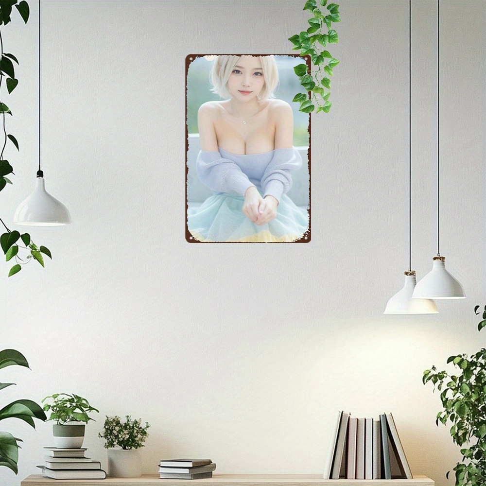 Anime Girl Aluminum Metal Sign - Retro Gaming Cafe บทวิจารณ์และราคา