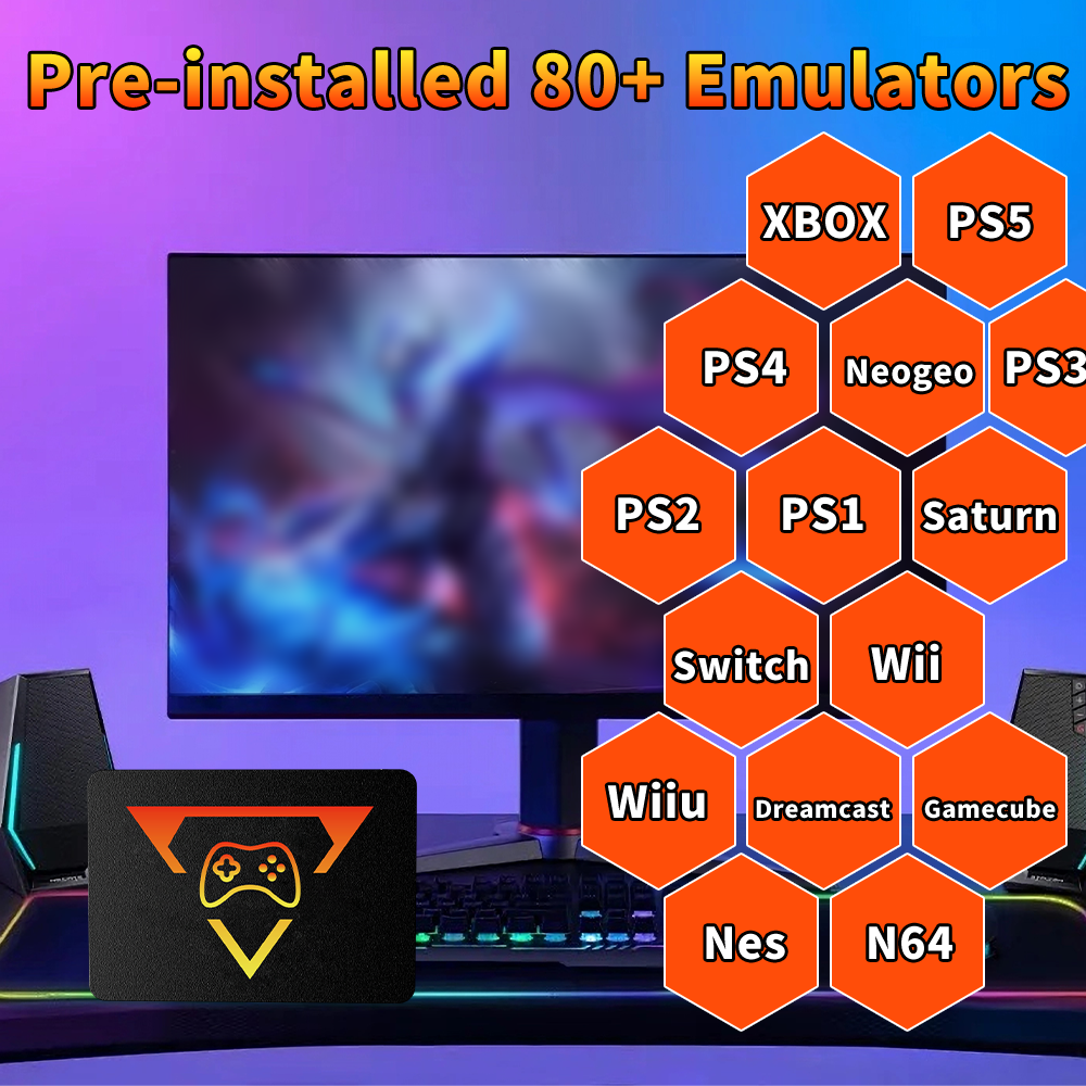 Portable Retro Gaming SSD 80+E - Retro Gaming Emulator Pc บทวิจารณ์และราคา