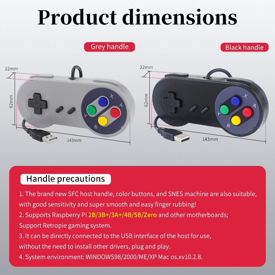 USB Wired Game Controller Plug - Retro Gaming Raspberry Pi 4 บทวิจารณ์และราคา