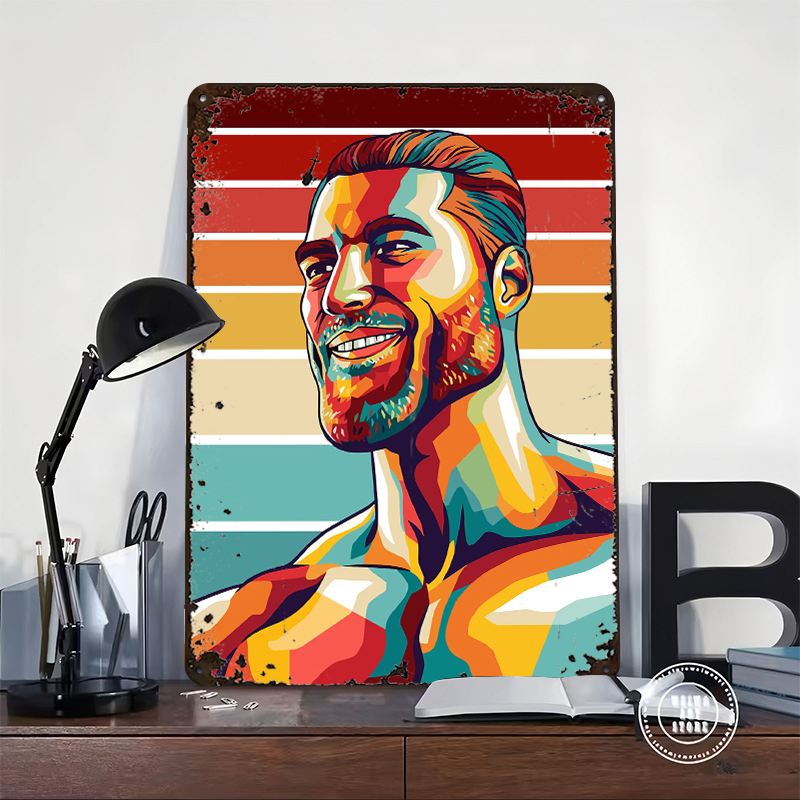 Gigachad Meme Printed Poster W - Retro Gaming Meme บทวิจารณ์และราคา