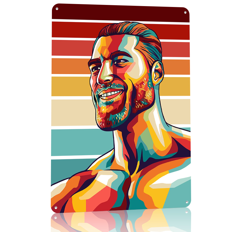 Gigachad Meme Printed Poster W - Retro Gaming Meme บทวิจารณ์และราคา