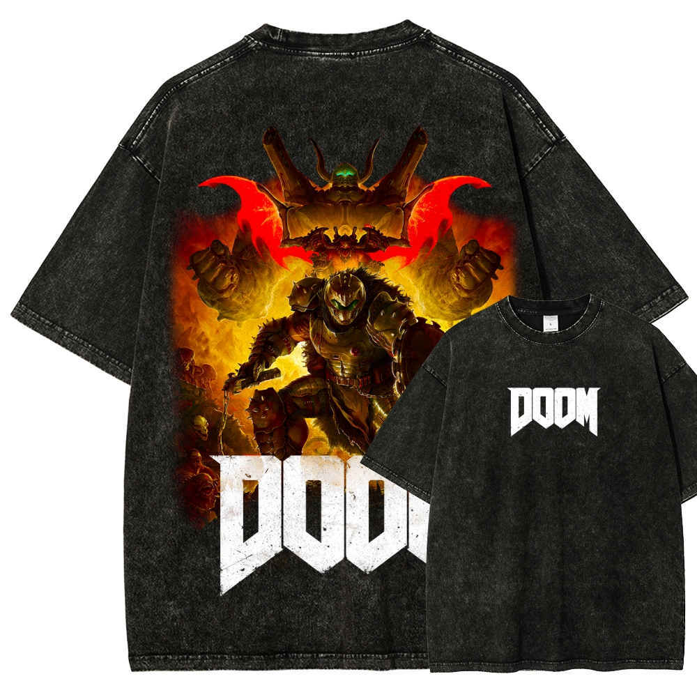 Classic FPS Game DOOM Retro St - Retro Gaming T Shirt บทวิจารณ์และราคา